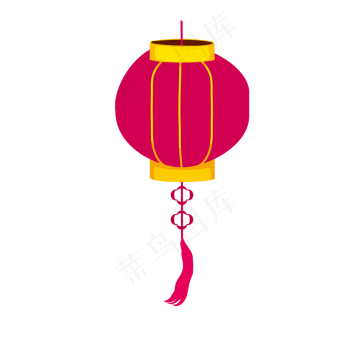 中国风 手绘 卡通元素 传统 复古红 灯笼装饰 PNG 免抠 