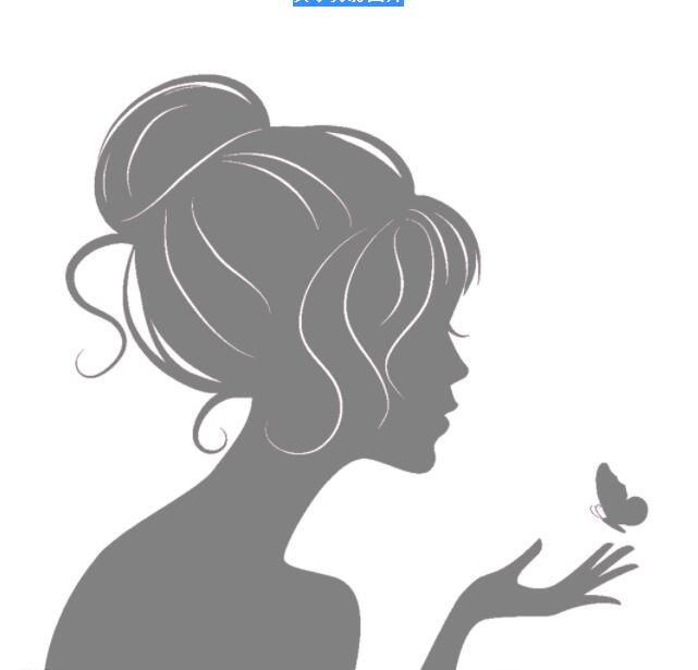 女子剪影图片psd模版下载
