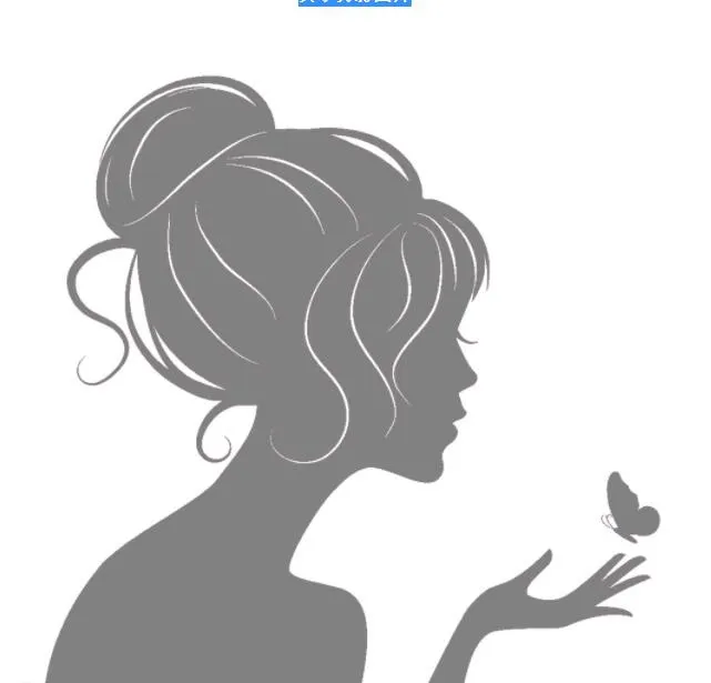 女子剪影图片psd模版下载