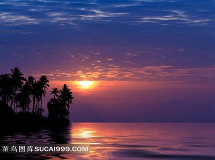 大海夕阳美景风景图片