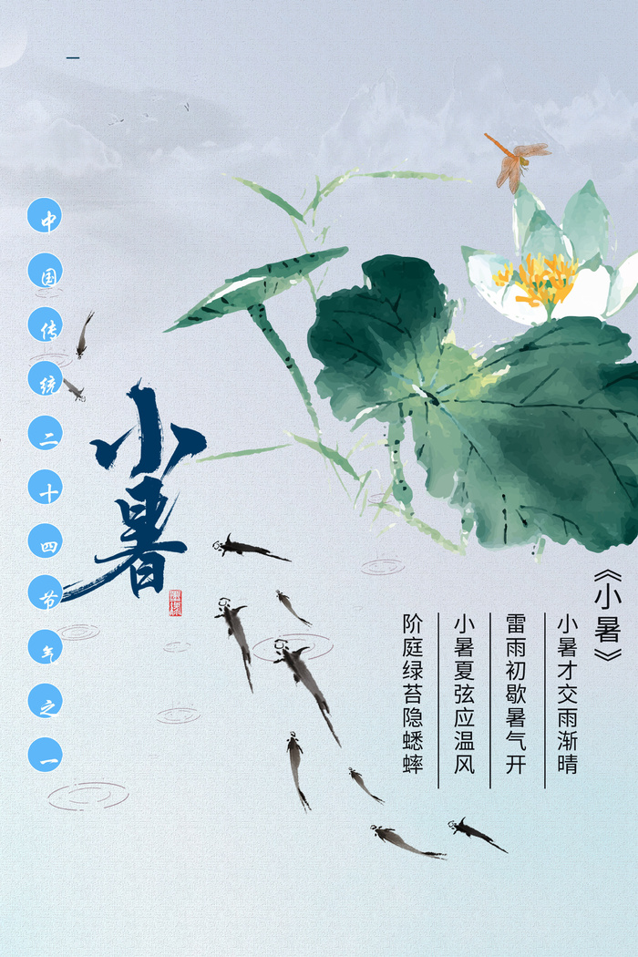 小暑时节海报psd模版下载
