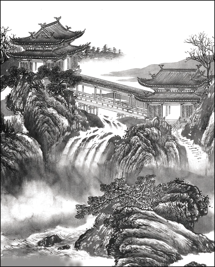中国古风元素山水