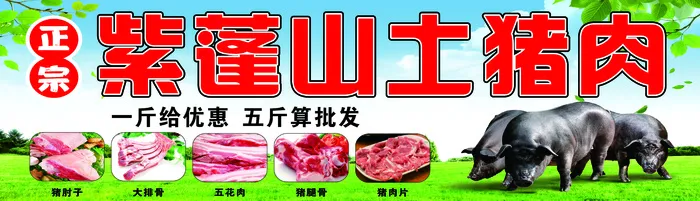 紫蓬山土猪肉cdr矢量模版下载