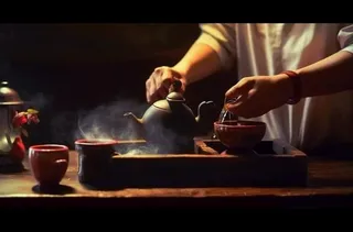 泡茶实物场景摄影背景