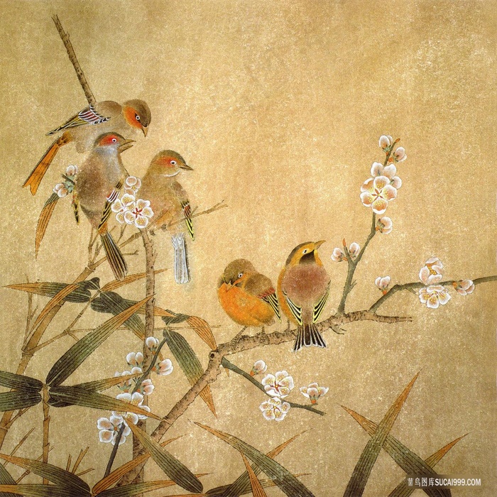 复古花鸟唯美装饰画