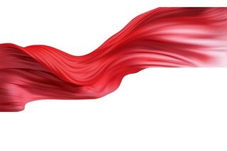 红色丝绸飘带免抠
