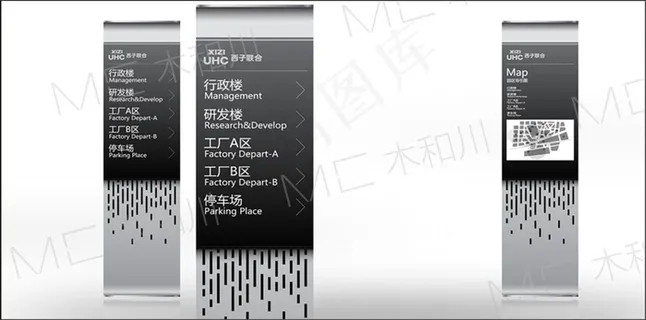 木和川标识设计公司西子联合工业园导视系统设计方案标识标牌