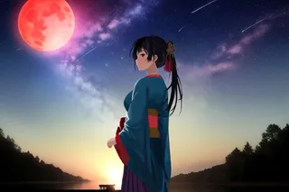 星空少女插画