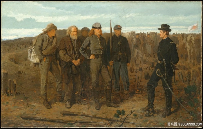 前线的囚犯油画图片