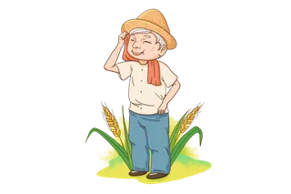 五一劳动节农民擦汗场景