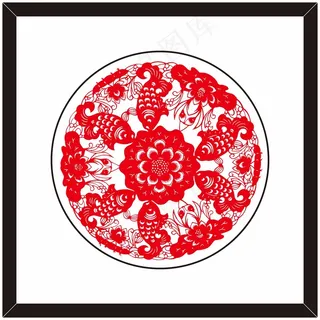 鲤鱼剪纸 剪纸风元素