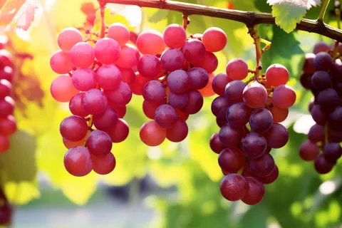 阳光下的葡萄葡萄架水果摄影图