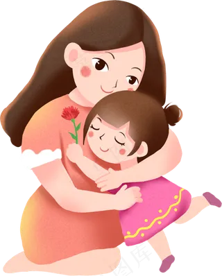 母女母亲节小孩妈妈小女孩