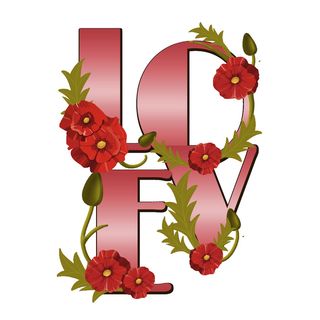 设计love字装饰情人节