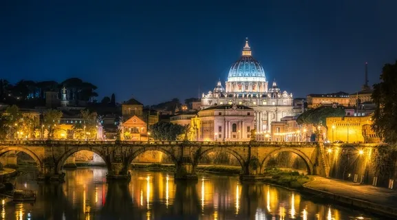 欧洲小桥边的一座欧式建筑城堡