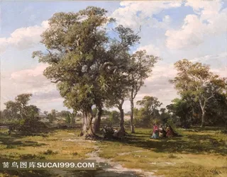 油画风景图片素材资料