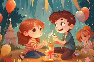 儿童孩子玩耍气球乐园聚会插画海报素材背景