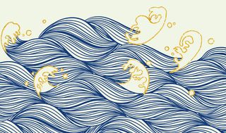 中国风鎏金浪花波浪矢量