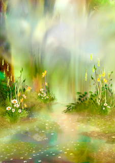 手绘油画花卉背景