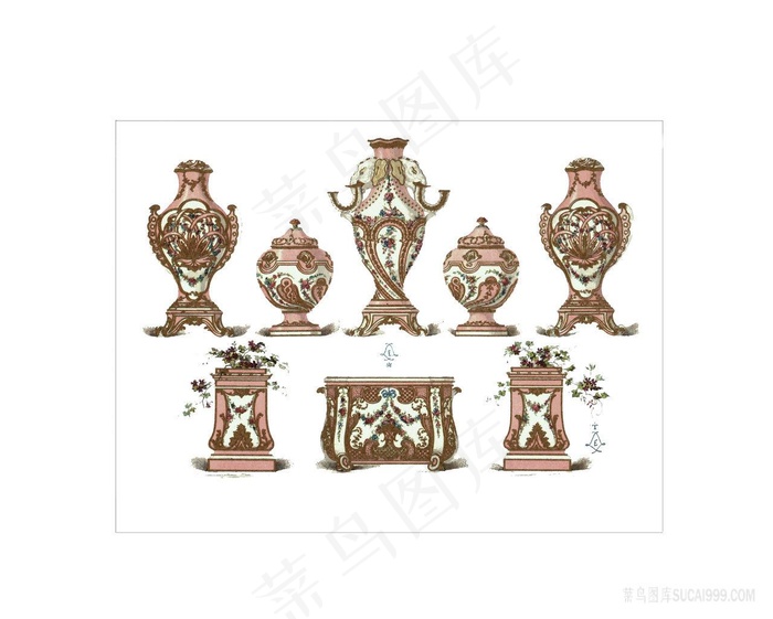 欧式瓶子时尚插画