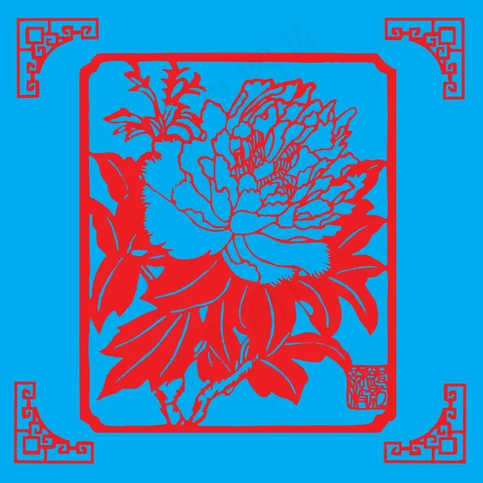花朵剪纸 剪纸风元素ai矢量模版下载