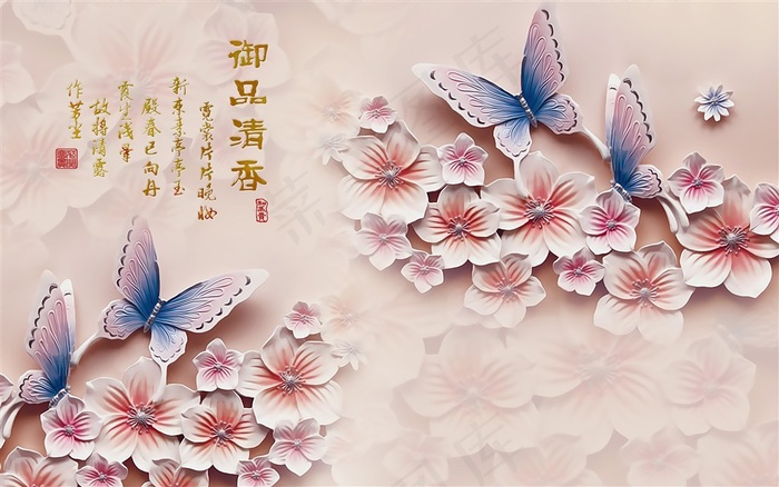 欧式浮雕花朵
