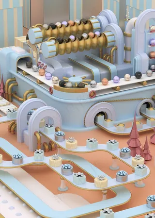 圣诞节3D建模礼品工厂