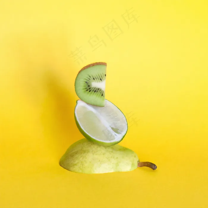 水果黄色背景图片
