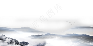 中国风展板远山素材