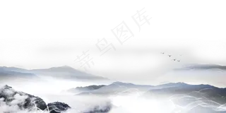 中国风展板远山素材