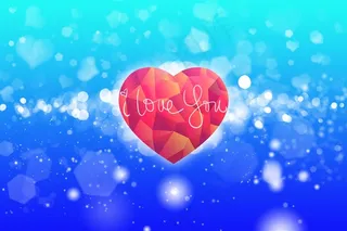 蓝色几何爱心背景