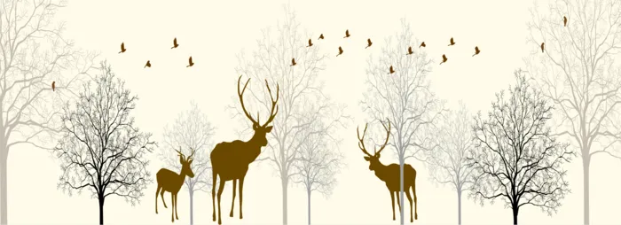 麋鹿玄关装饰画