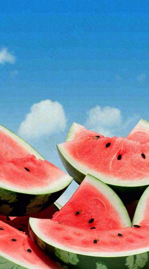 夏天大暑小暑切开的西瓜摄影图