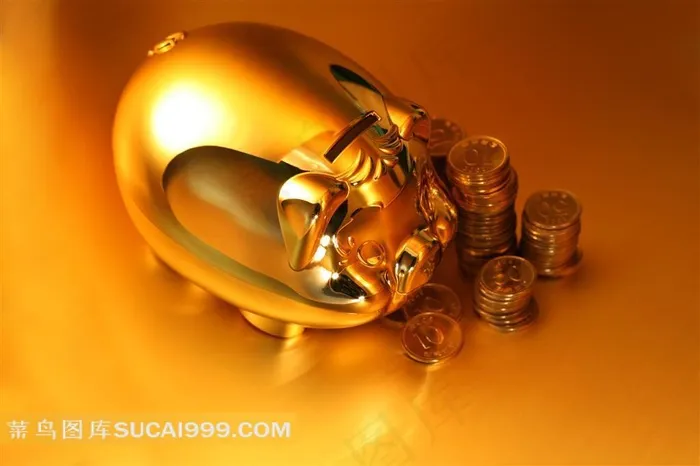 金色存钱罐图片