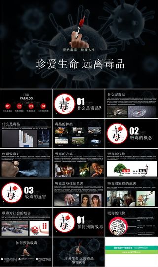 禁毒宣传PPT模板ppt模版