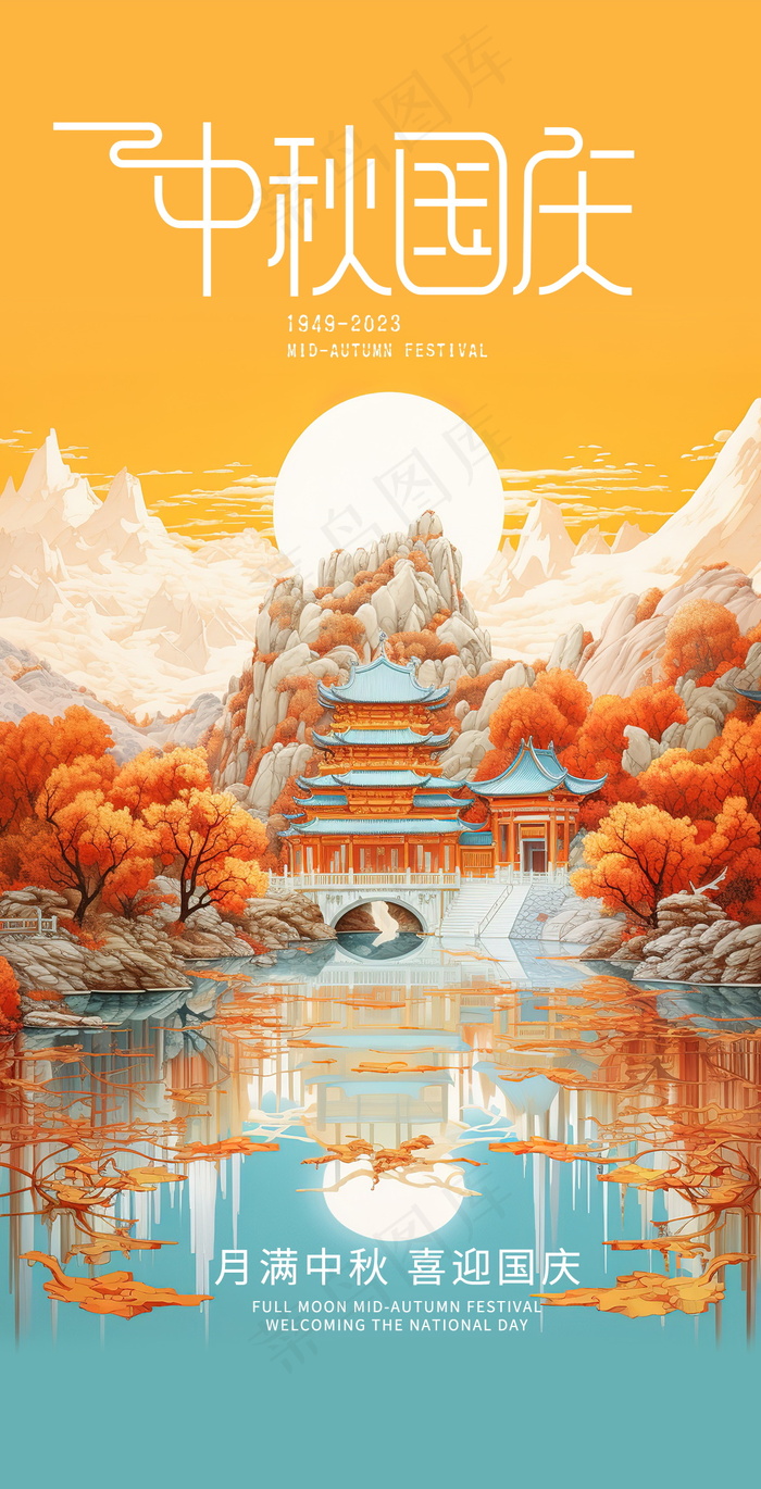 手绘国庆插画画面
