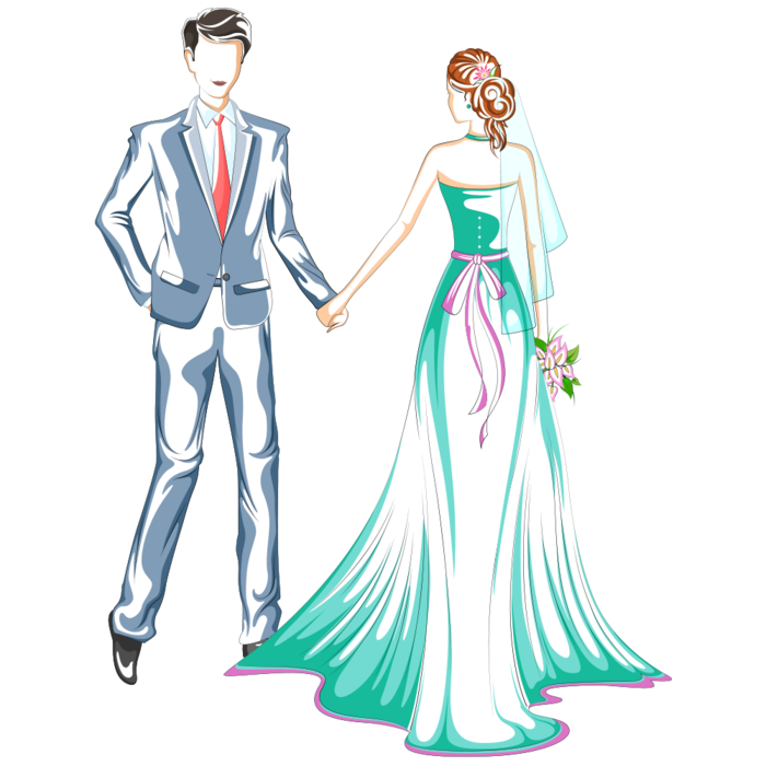 婚纱卡通人物婚礼白纱结婚婚纱摄影手绘