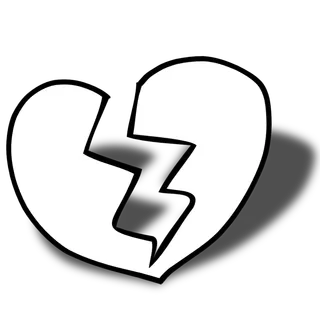 心碎黑白卡通情人节