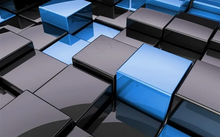 3D光滑立体方块背景高清图片