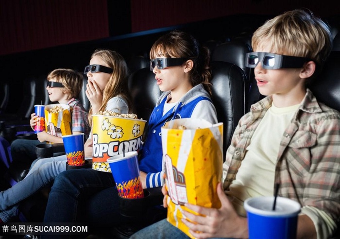 戴3d眼镜的儿童们高清图