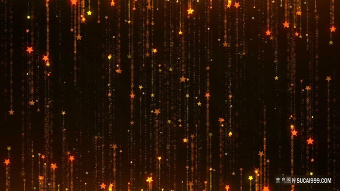 黑金渐变五角形星星坠落光斑光效科技背景