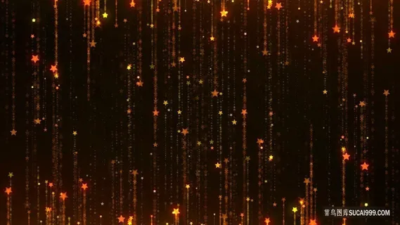 黑金渐变五角形星星坠落光斑光效科技背景 黑金渐变五角形星星坠落光斑光效科技背景