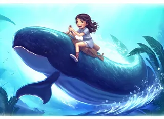 海洋鲸鱼水面儿童素材背景