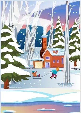 设计冬天卡通背景eps,ai矢量模版下载