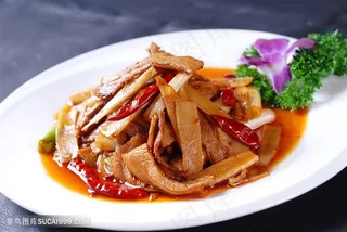 江湖汗蒸香辣回锅肉中华美食摄影图