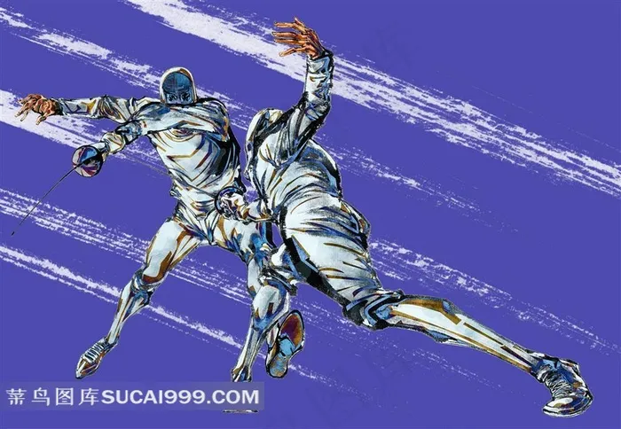 击剑运动员插画