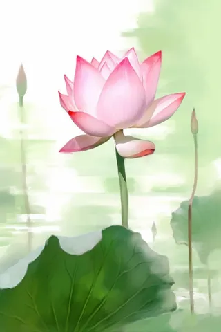 国风荷花水墨节气背景