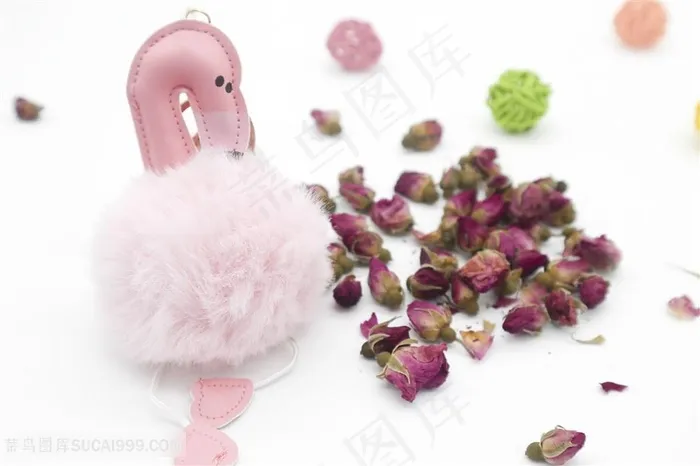 火烈鸟与玫瑰花干