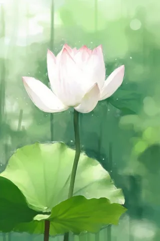 国风荷花水墨节气背景