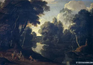 阿图瓦，雅克-景观，沐浴，河美景